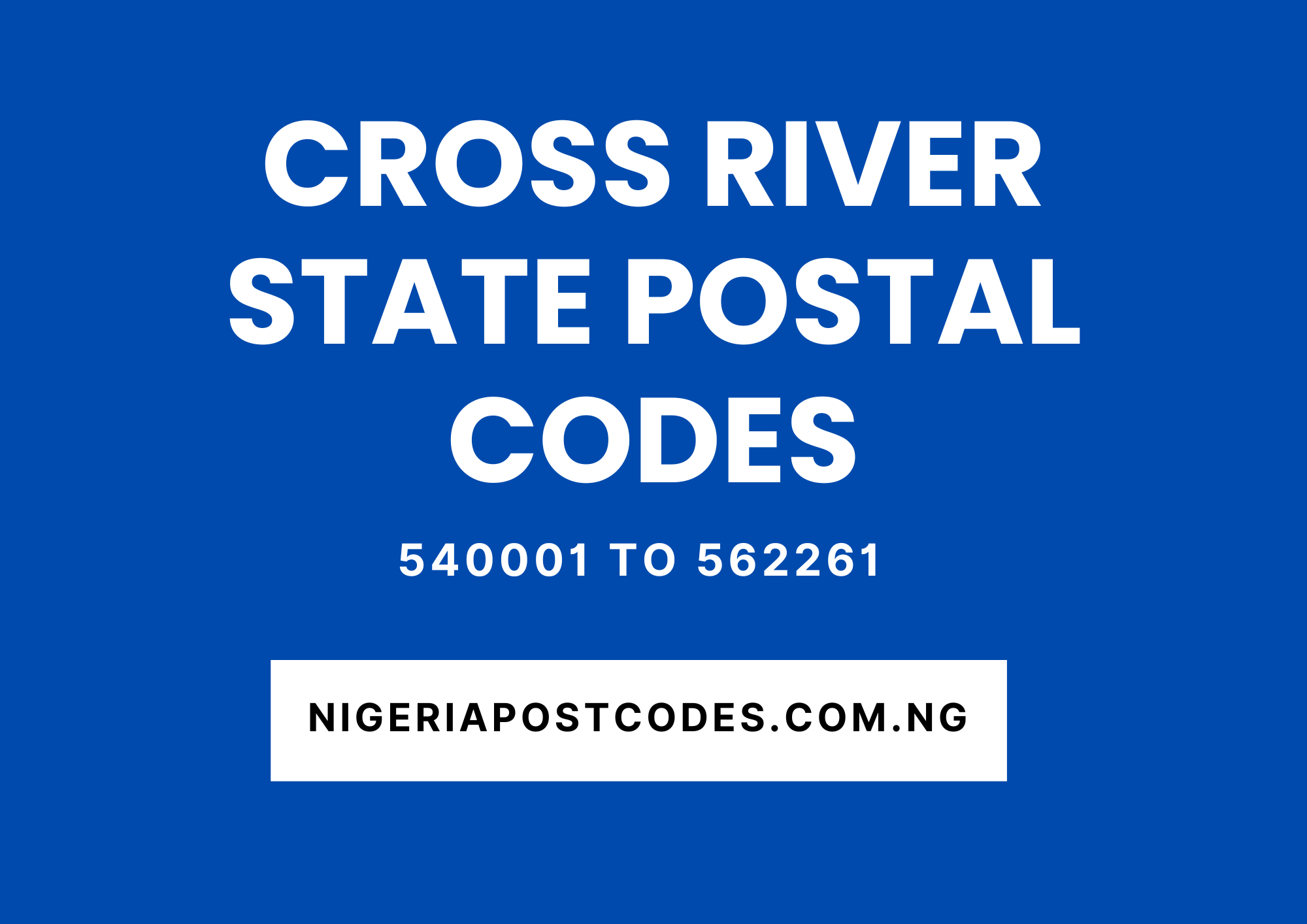Cross River State Postal Codes