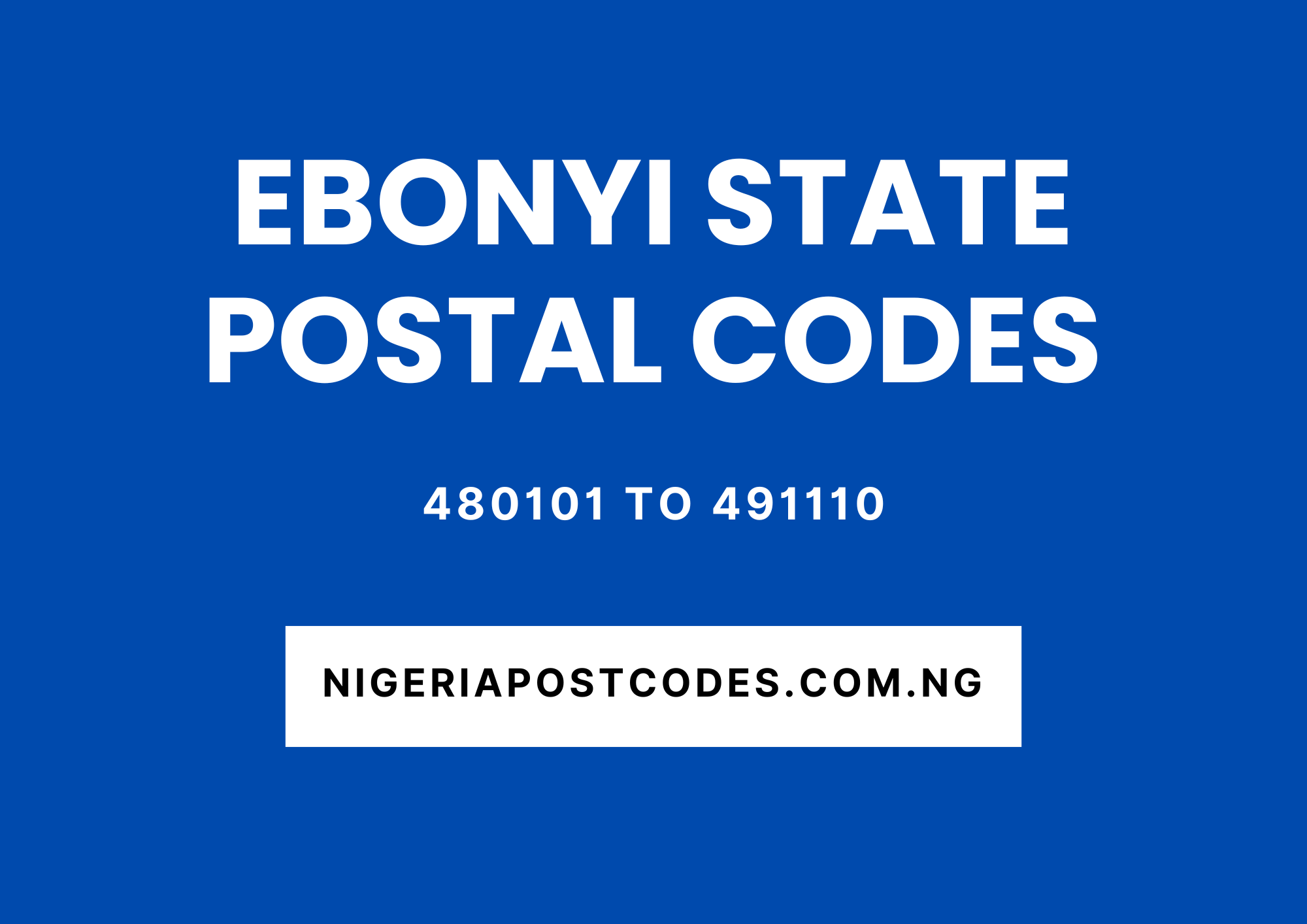 Ebonyi State Postal Codes