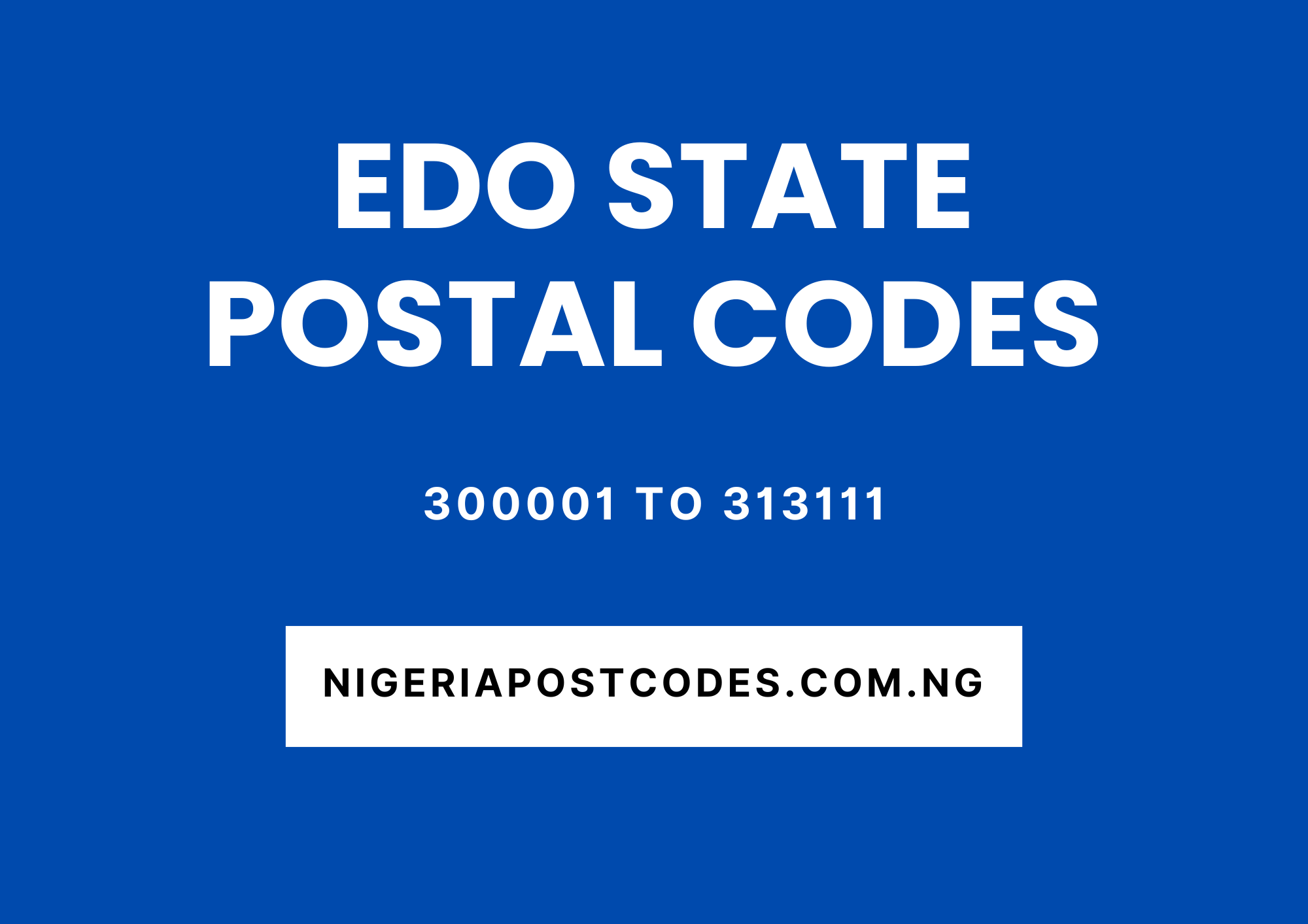 Edo State Postal Codes