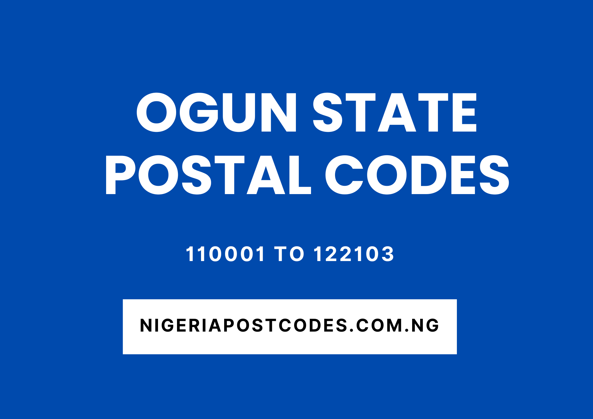 Ogun State Postal Codes