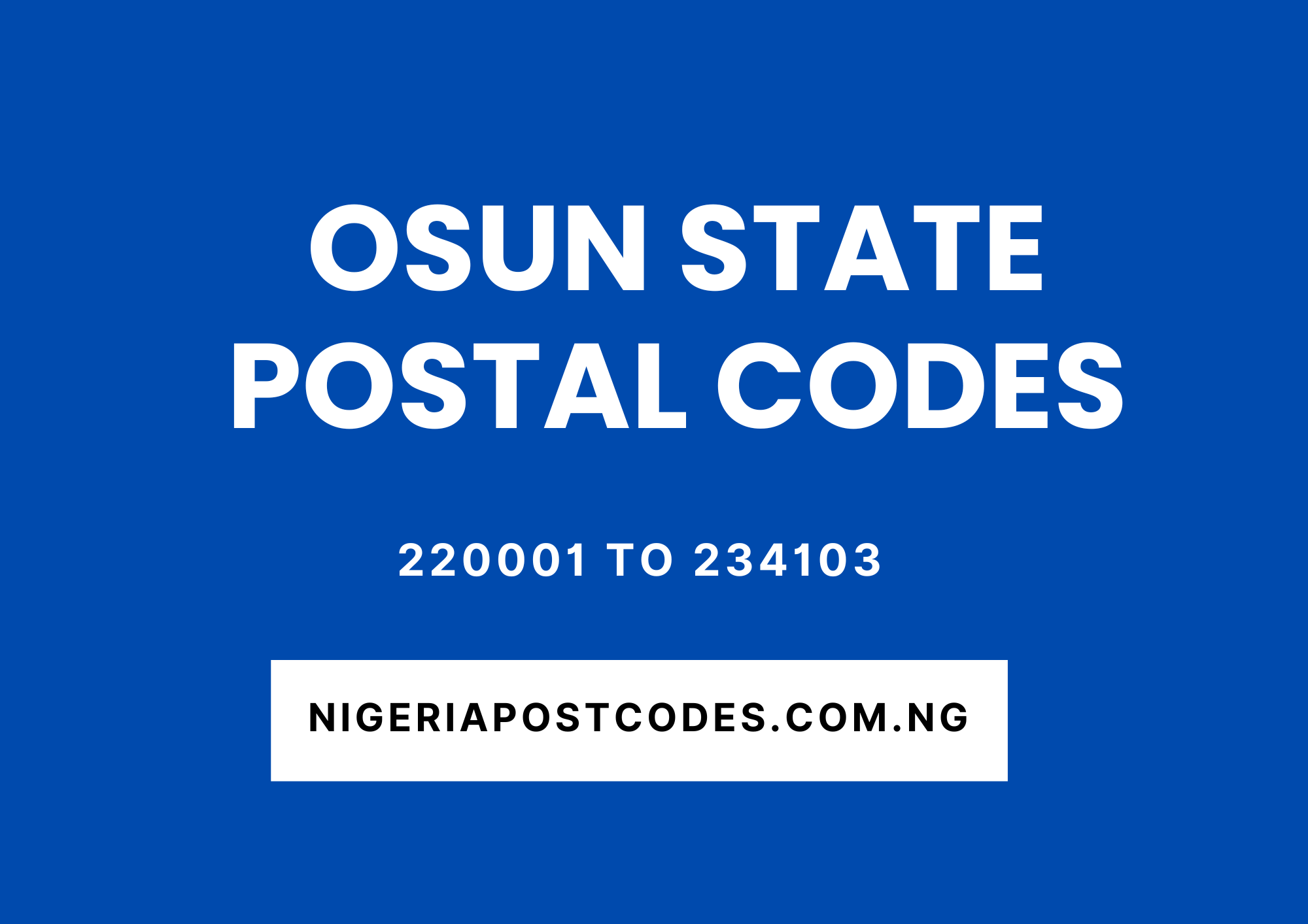 Osun State Postal Codes