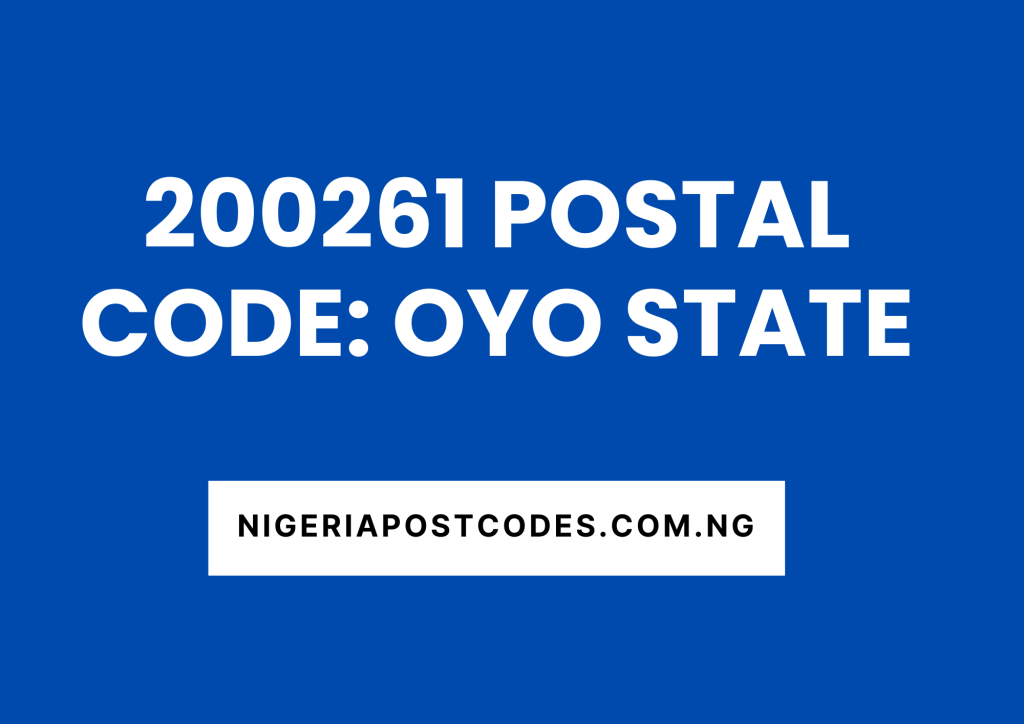 200261 Postal Code: Oyo State
